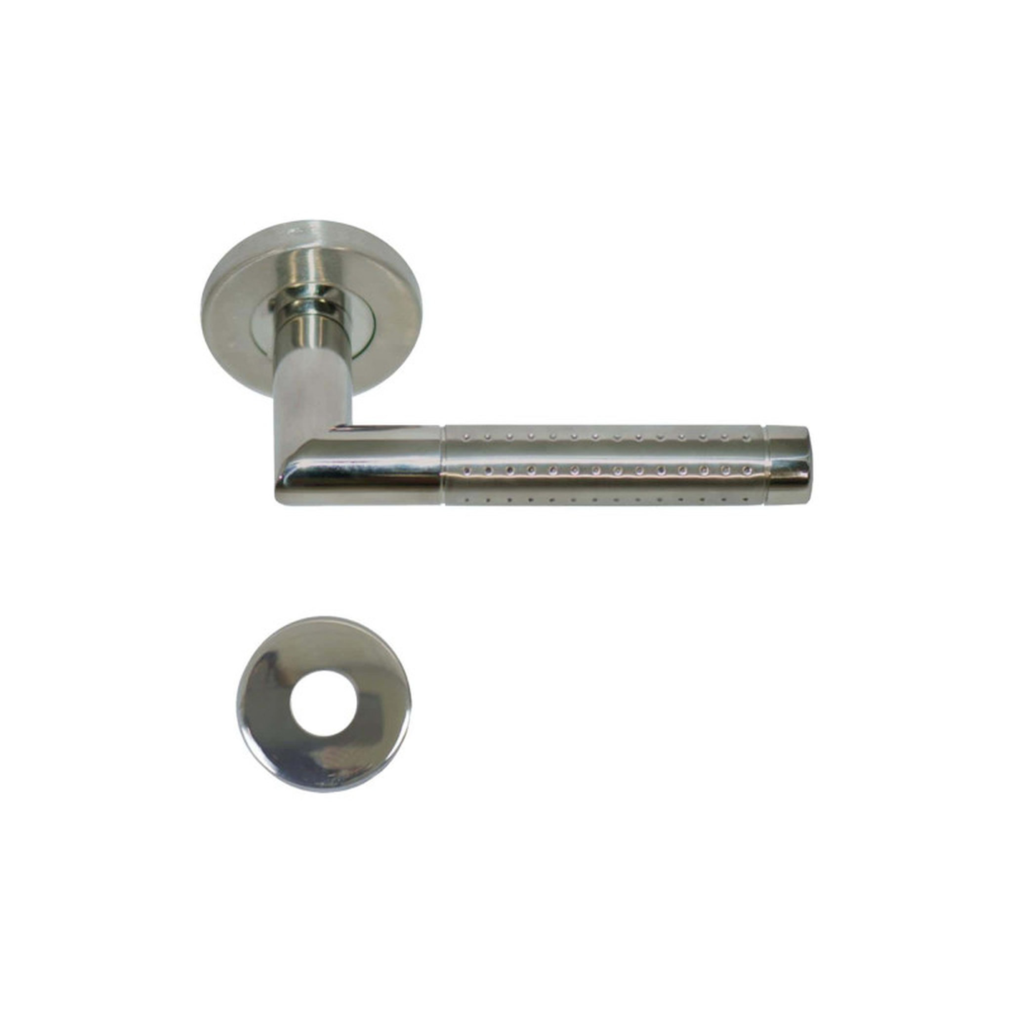 Voir la diapositive 1 : ESPACE-BRICOLAGE Poignées modèle Barsac avec rosaces rondes batteuses diamètre 20 - inox 304 bicolore brillant mat x2