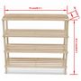 Voir la diapositive 6 : VIDAXL Range-chaussures a 4 etageres 2 pcs Bois de sapin solide