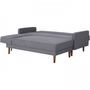 Voir la diapositive 3 : MARKET24 Canapé d'angle convertible 3 places réversible - Tissu gris foncé - Pieds en bois - L 286 x P 169 x H 80 cm - IMANIA