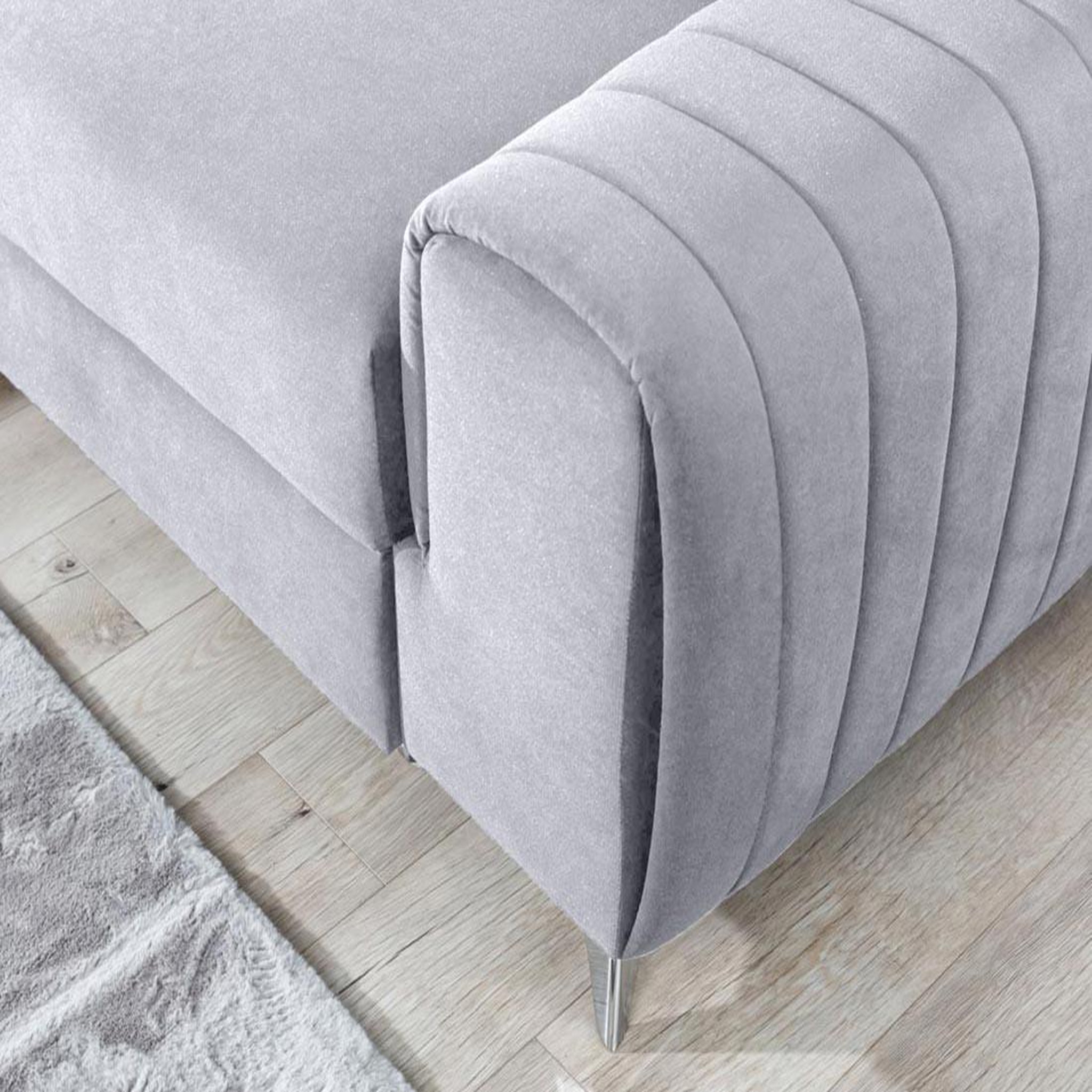 Voir la diapositive 4 : BEST MOBILIER Talisay - canapé d'angle gauche - 5 places - convertible avec coffre - en velours