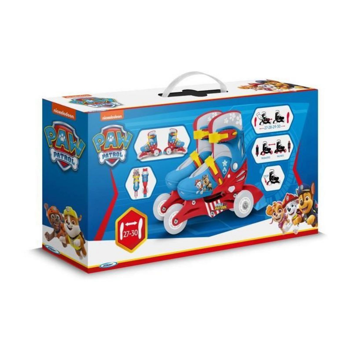 PAW PATROL Patins en Ligne two in one - PAW PATROL - PAT PATROUILLE - 3 Roues - Tri skate et Roller in lin - Ajustable taille 27-30