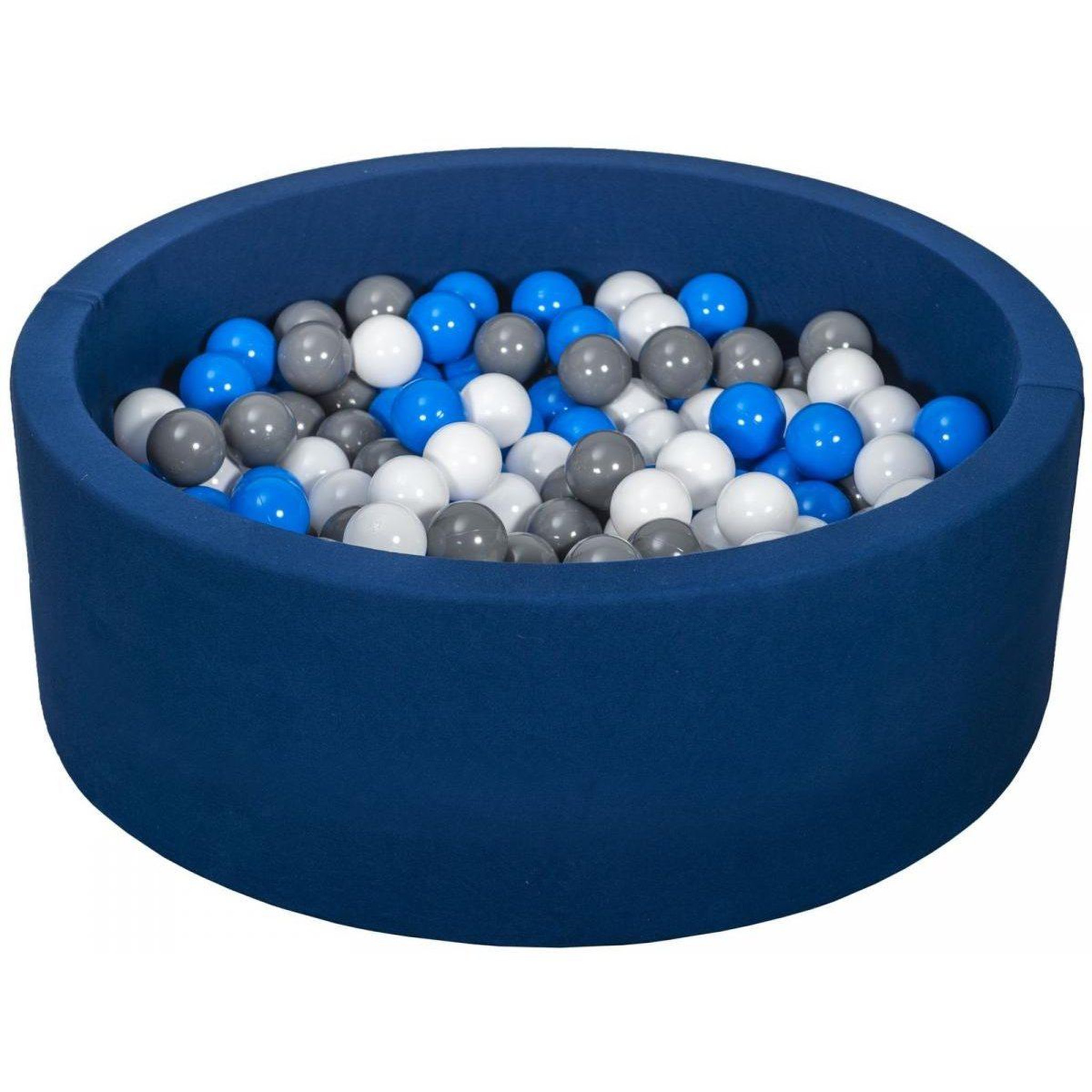 VELINDA Piscine à balles blanc,bleu,gris - 300 balles bleu marine