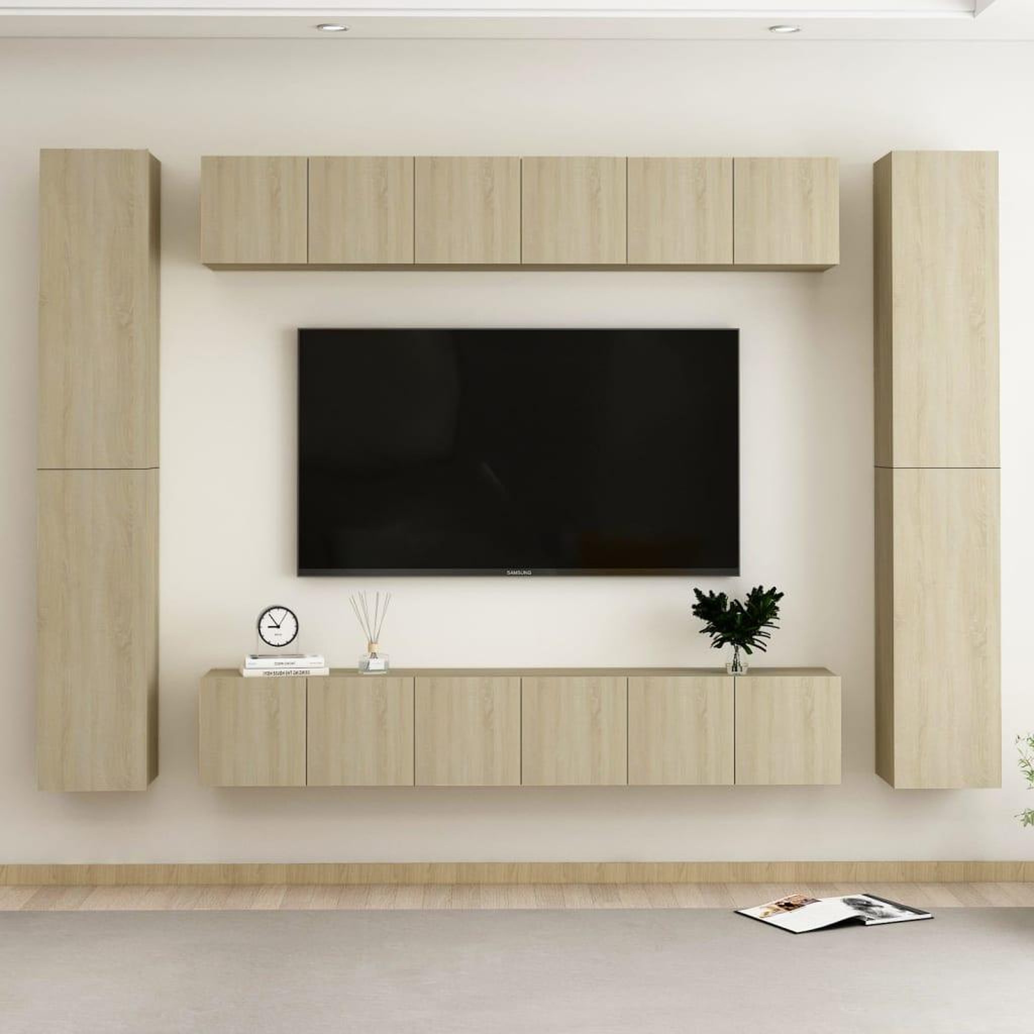 Voir la diapositive 1 : VIDAXL Ensemble de meubles TV 10 pcs Chene sonoma Bois d'ingenierie