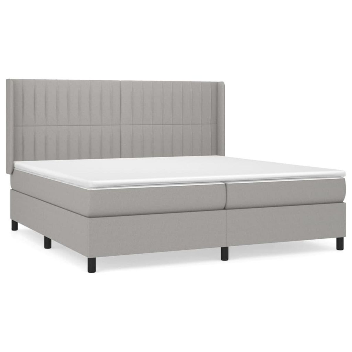 VIDAXL Sommier a lattes de lit avec matelas Gris clair 200x200cm Tissu