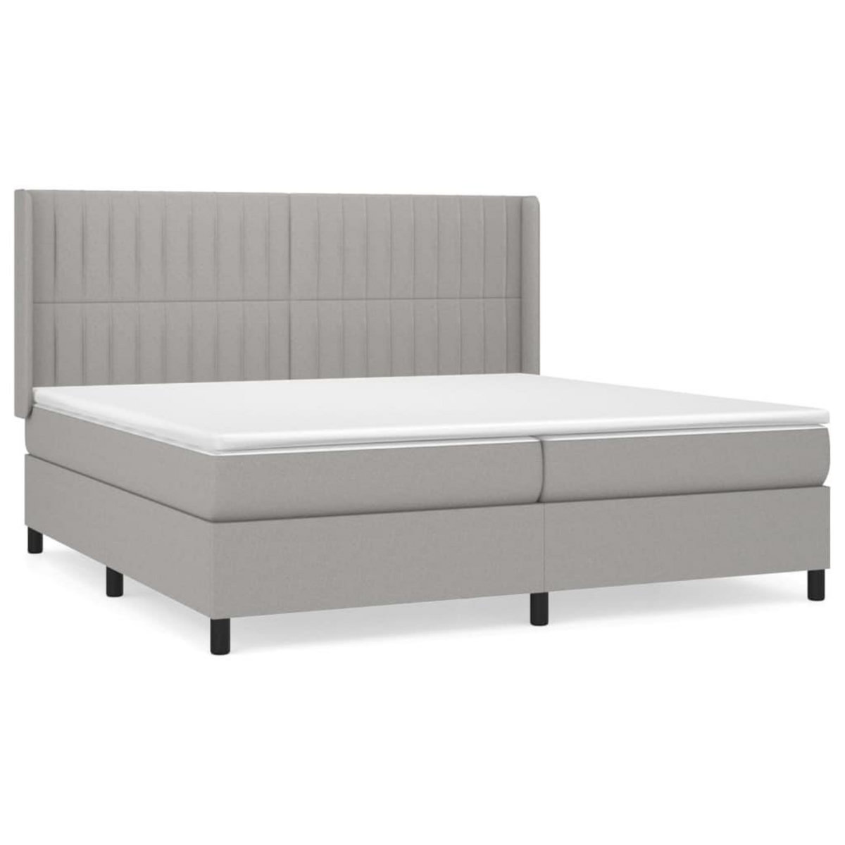 VIDAXL Sommier a lattes de lit avec matelas Gris clair 200x200cm Tissu