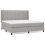 Voir la diapositive 2 : VIDAXL Sommier a lattes de lit avec matelas Gris clair 200x200cm Tissu