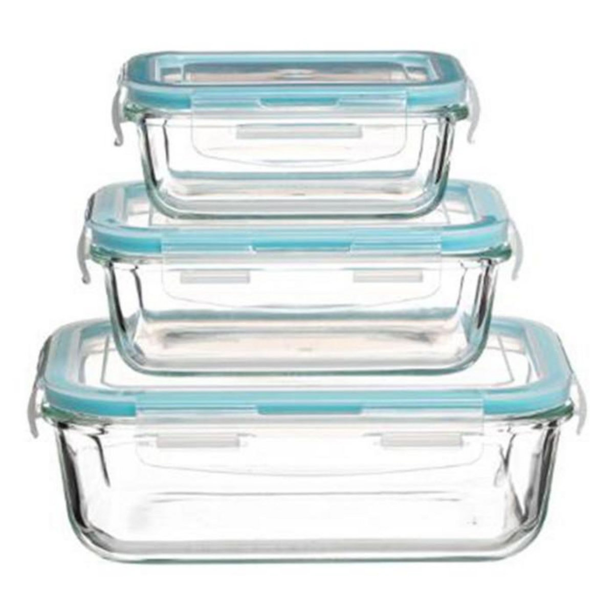 FIVE Lot de 3 Boîtes de Conservation  Clipeat  19cm Bleu