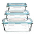 FIVE Lot de 3 Boîtes de Conservation  Clipeat  19cm Bleu