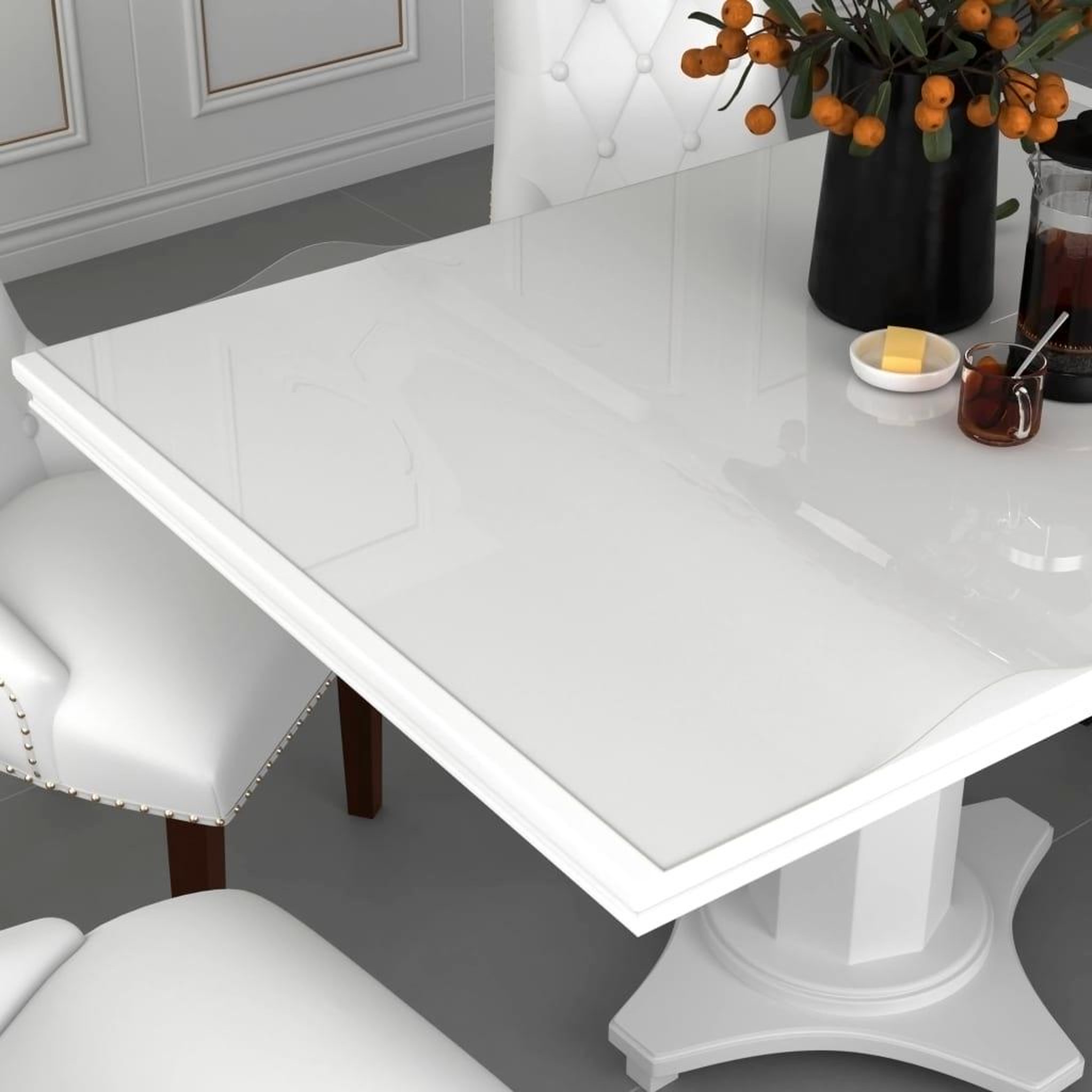 Voir la diapositive 1 : VIDAXL Protecteur de table transparent 100x60 cm 2 mm PVC