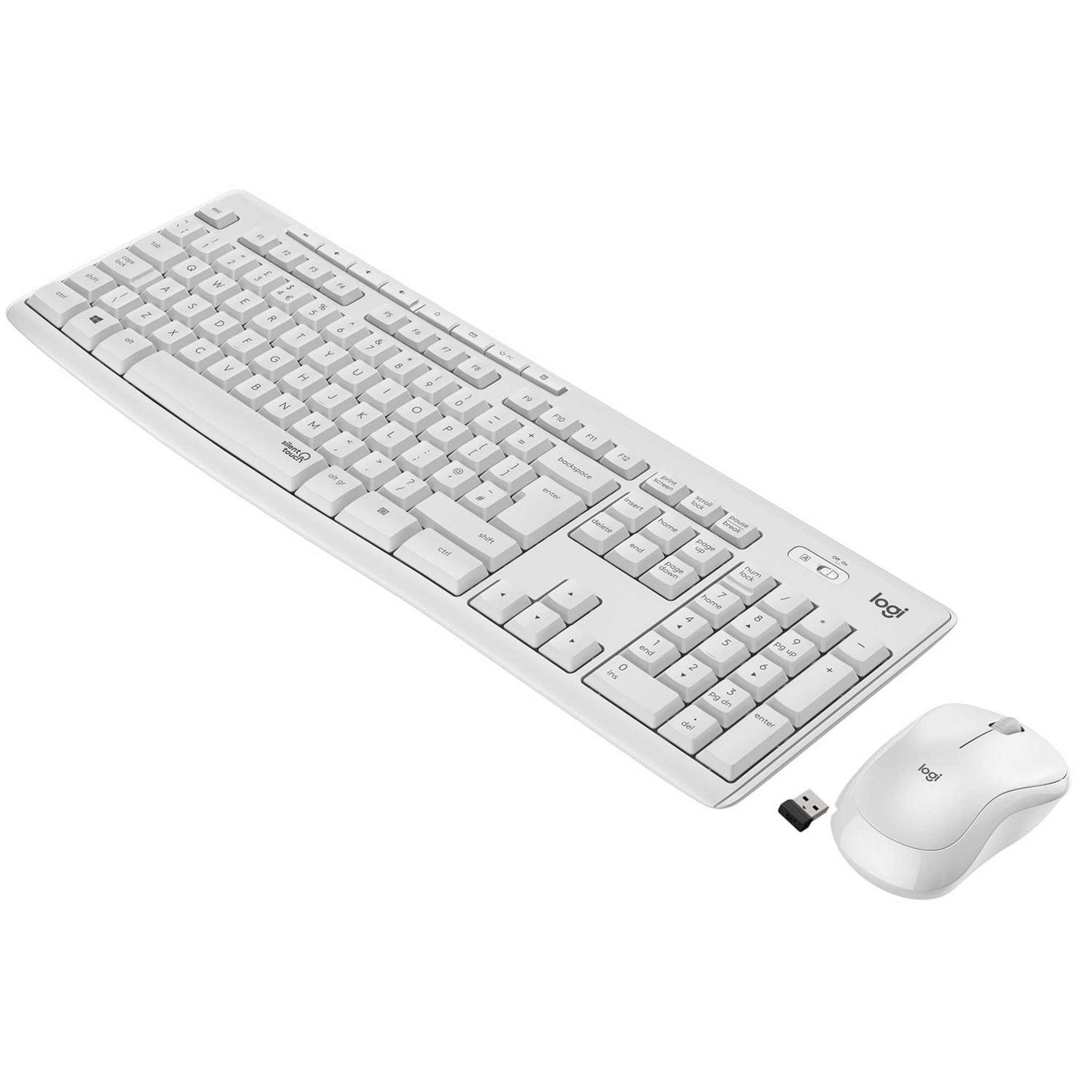 Voir la diapositive 3 : Logitech Logitech mk295 silent wireless combo clavier souris incluse usb qwerty italien blanc
