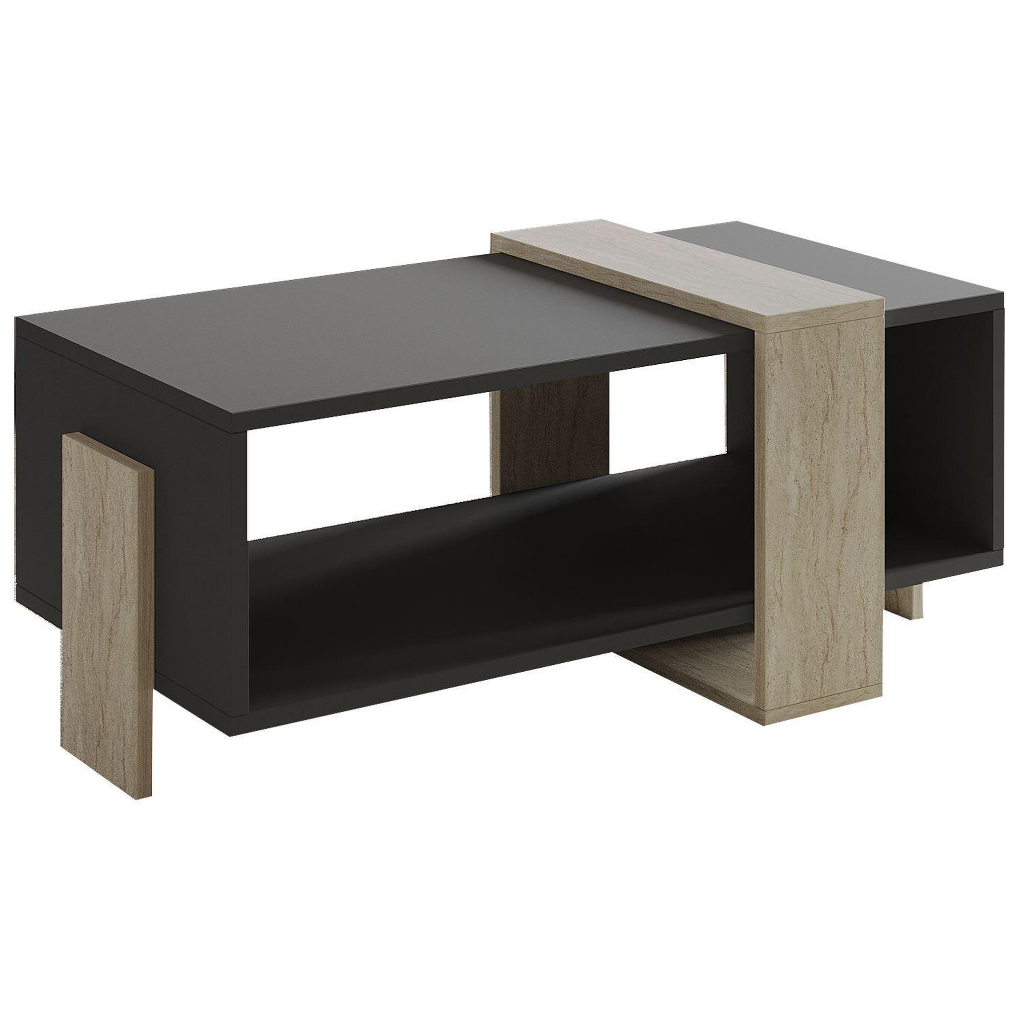 Habitat et Jardin Table basse en bois  meleni  - 90 x 49 x 40 cm - gris anthracite