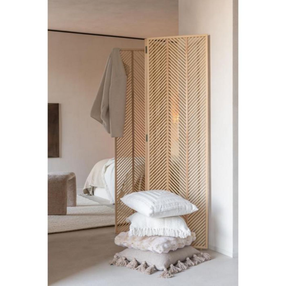 Paris Prix Coussin Design Tufté  Carré  45x45cm Blanc