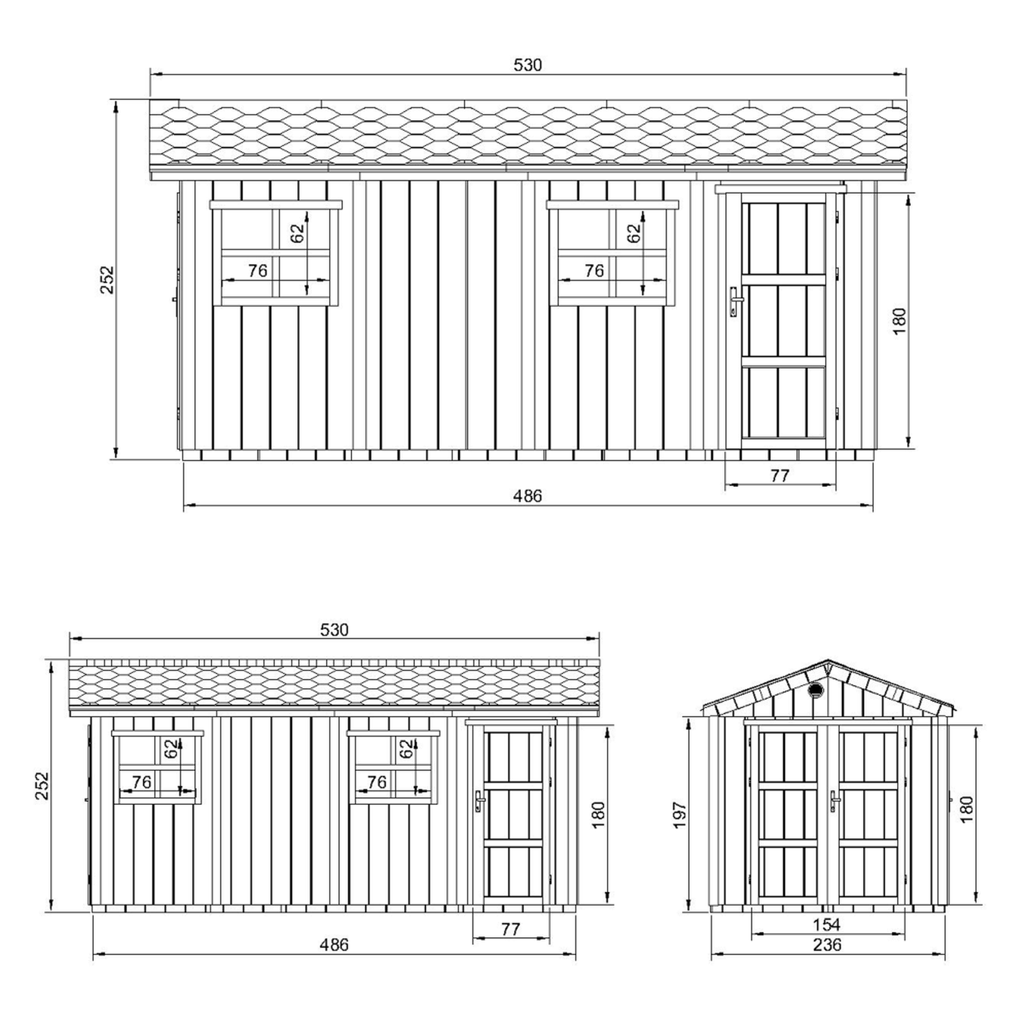 Voir la diapositive 4 : TIMBELA Abri de Jardin Qualité Premium 8.52 + 2.95 m² Avec un sol et des bardeaux bitumineux M915C