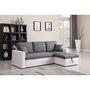 Voir la diapositive 2 : Habitat et Jardin Canapé d'angle convertible/ réversible avec coffre  Alain  - 221 x 145 x 85 cm - 3 places - Gris / Blanc