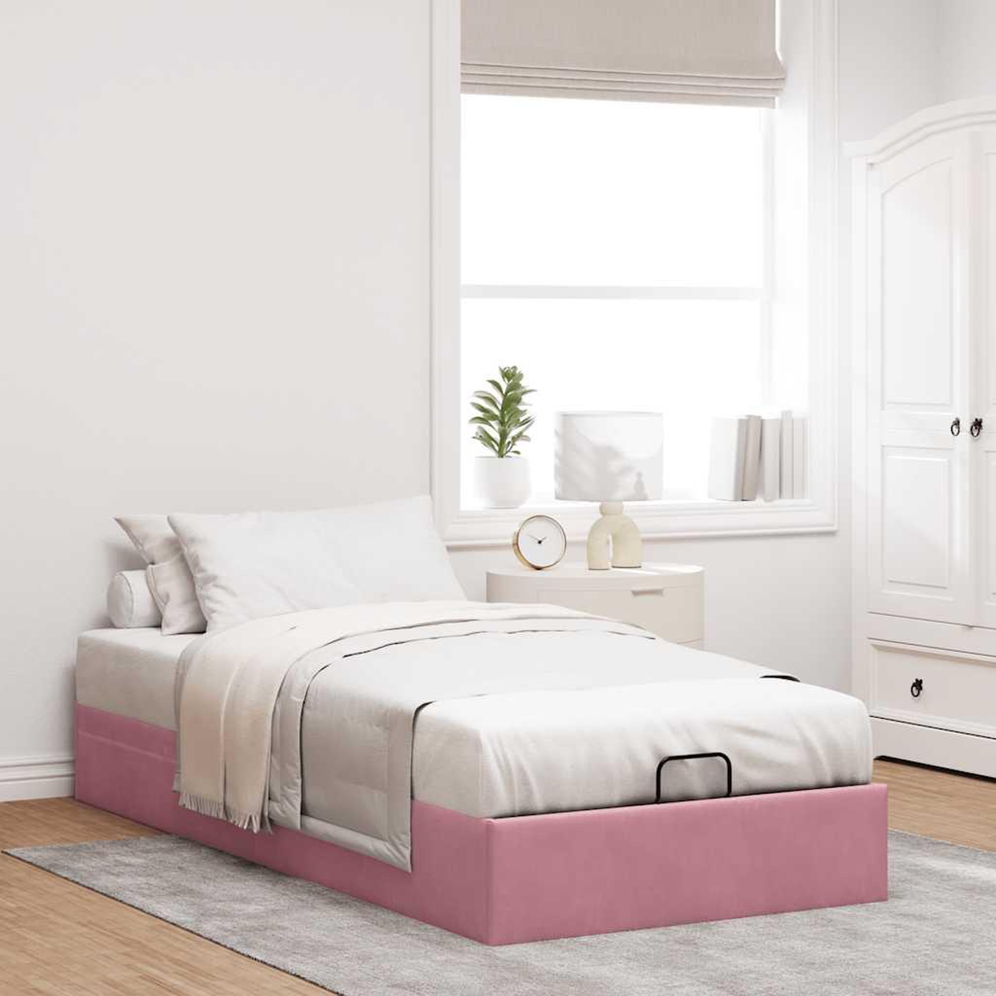 Voir la diapositive 3 : VIDAXL Cadre de lit ottoman sans matelas rose 80x200 cm velours