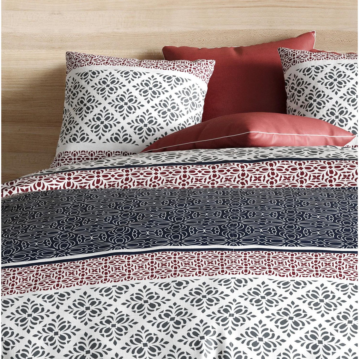 Les Ateliers du Linge Parure de housse de couette 100%coton 57fils sergio