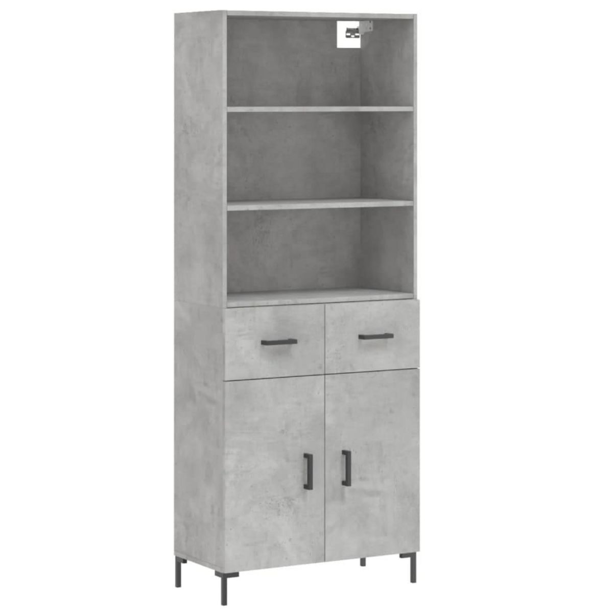 VIDAXL Buffet haut Gris beton 69,5x34x180 cm Bois d'ingenierie