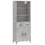 Voir la diapositive 2 : VIDAXL Buffet haut Gris beton 69,5x34x180 cm Bois d'ingenierie