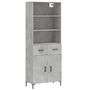 Voir la diapositive 2 : VIDAXL Buffet haut Gris beton 69,5x34x180 cm Bois d'ingenierie