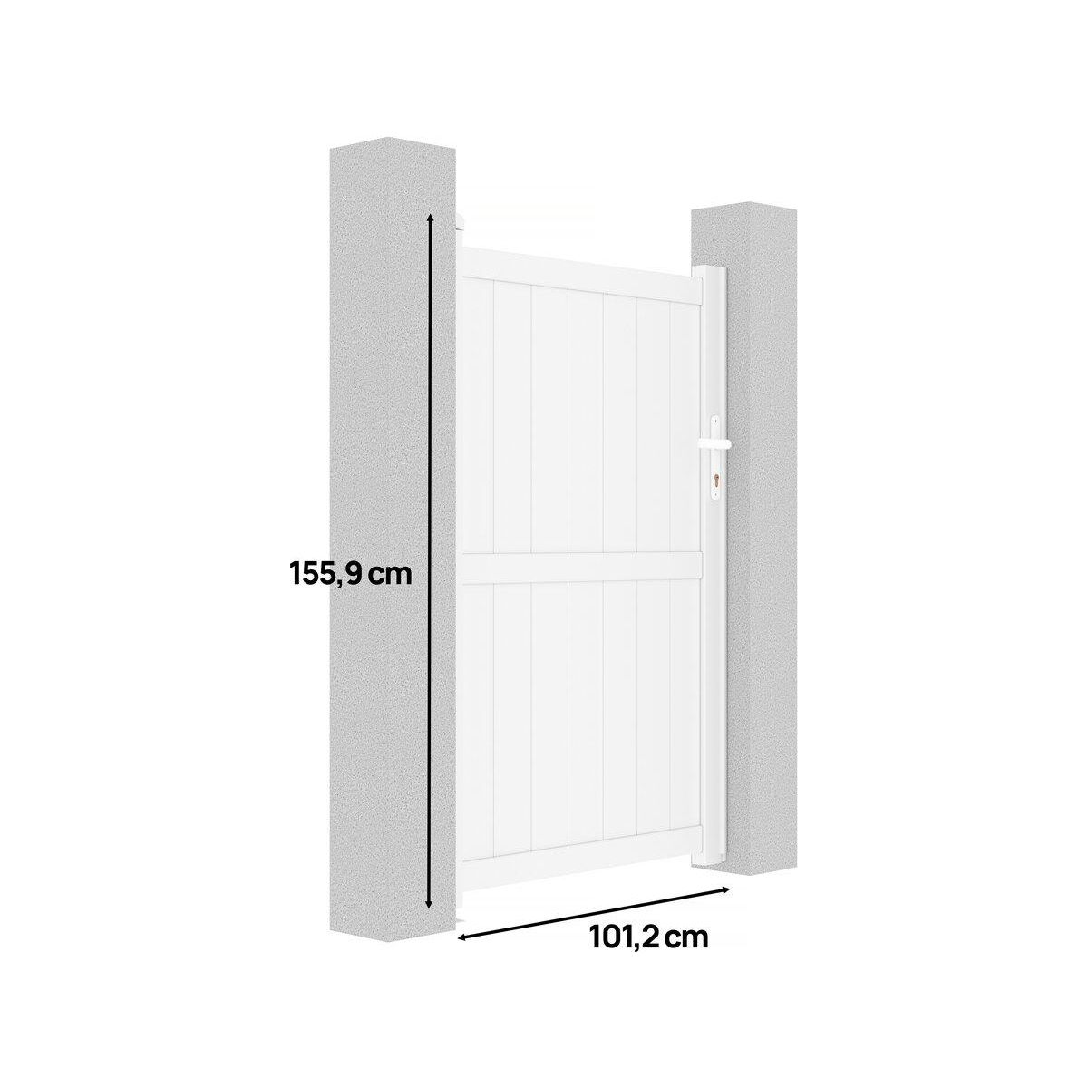 Habitat et Jardin Portillon aluminium  Lola  - 101.2 x 155.9 cm - Blanc