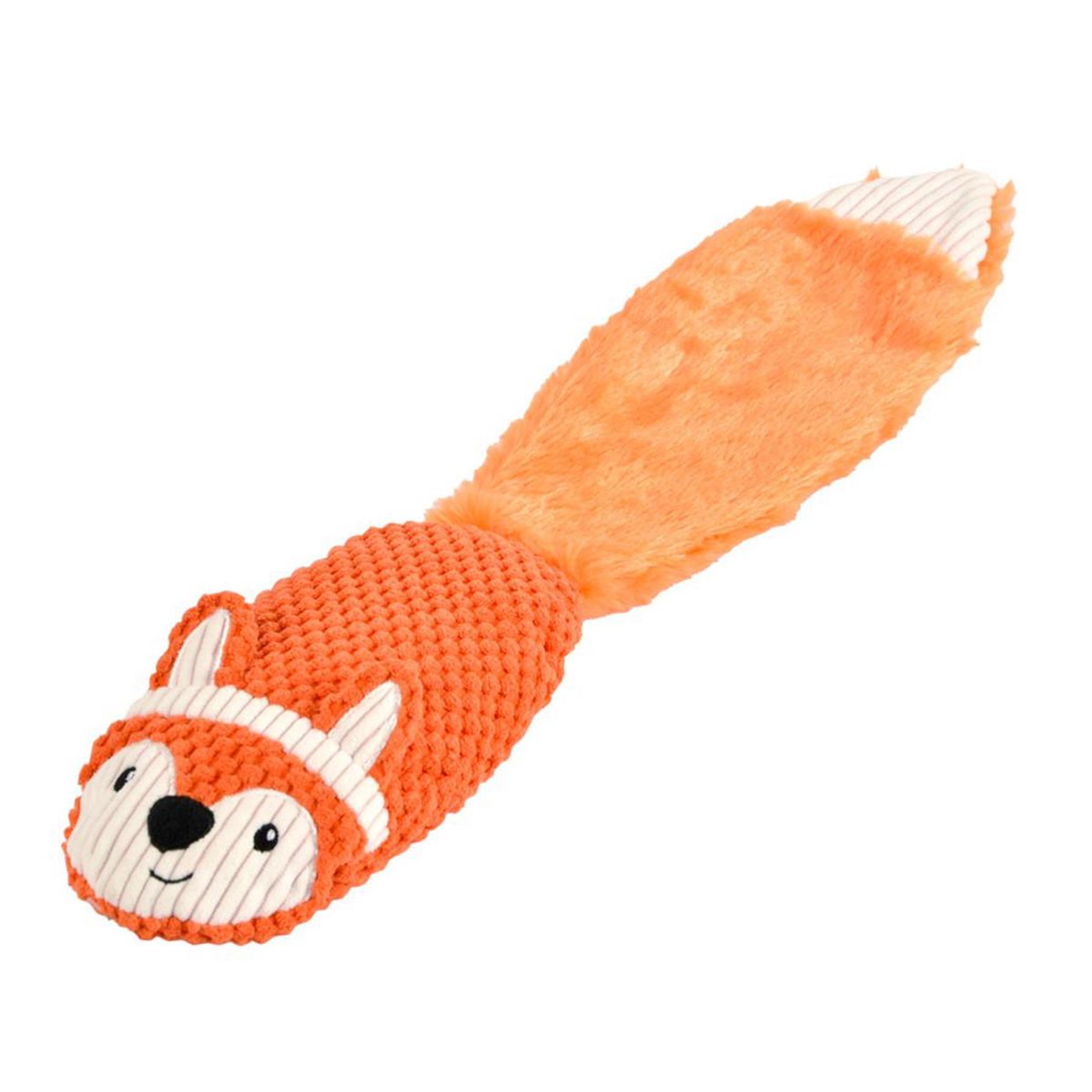 HOMEA Jouet peluche sonore pour chien  renard  55cm orange