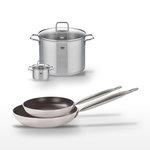 ELO Lot Poêles 28/32 cm et Faitouts 12/26 cm Elo Bistro Line