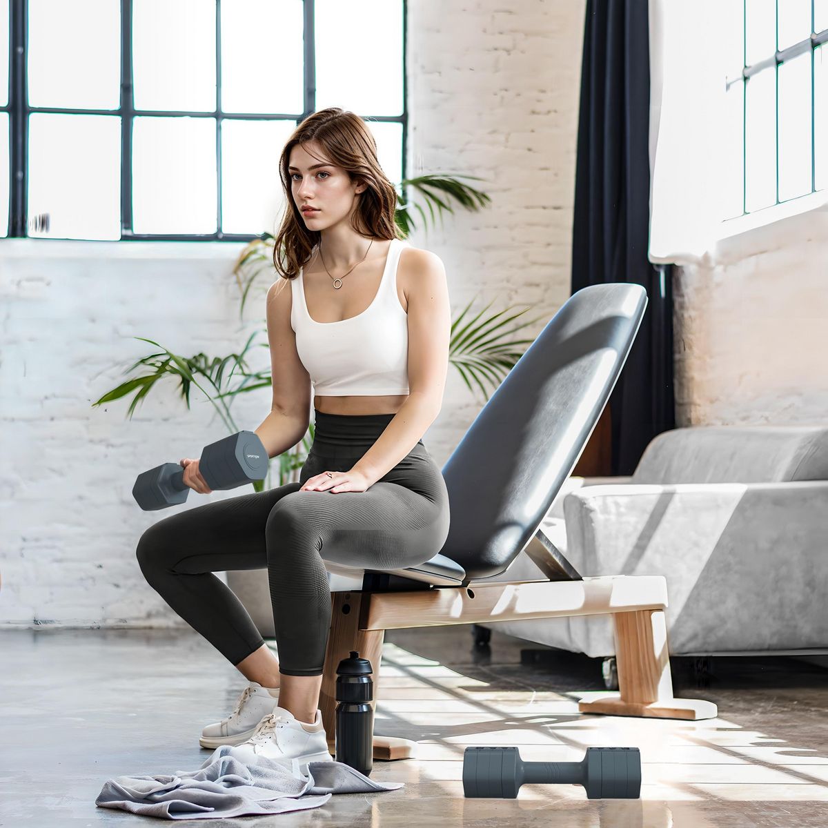 HOMCOM Lot de 2 haltères réglables hexagonales avec poignée antidérapante pour l'entraînement à domicile, 2 x 2.5kg gris