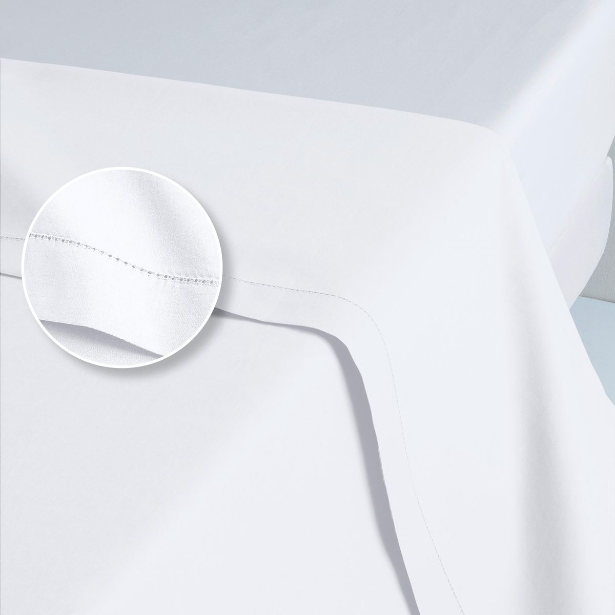 ACTUEL Drap plat uni en percale de coton 70 fils - collection permanente