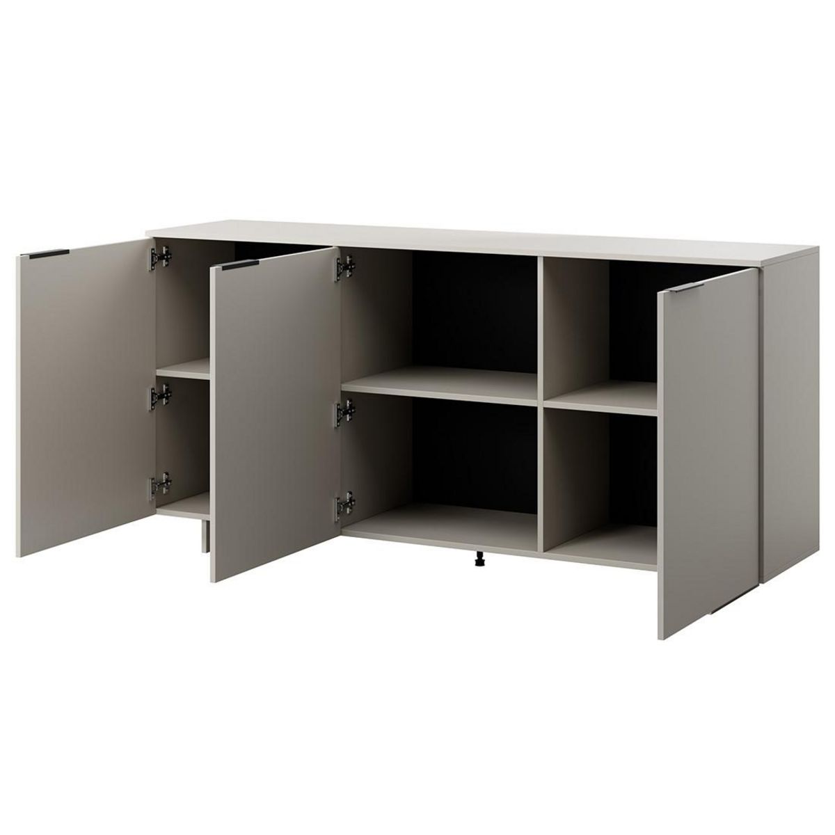 BEST MOBILIER Canterbury - buffet bas - 3 portes - beige - 180 cm