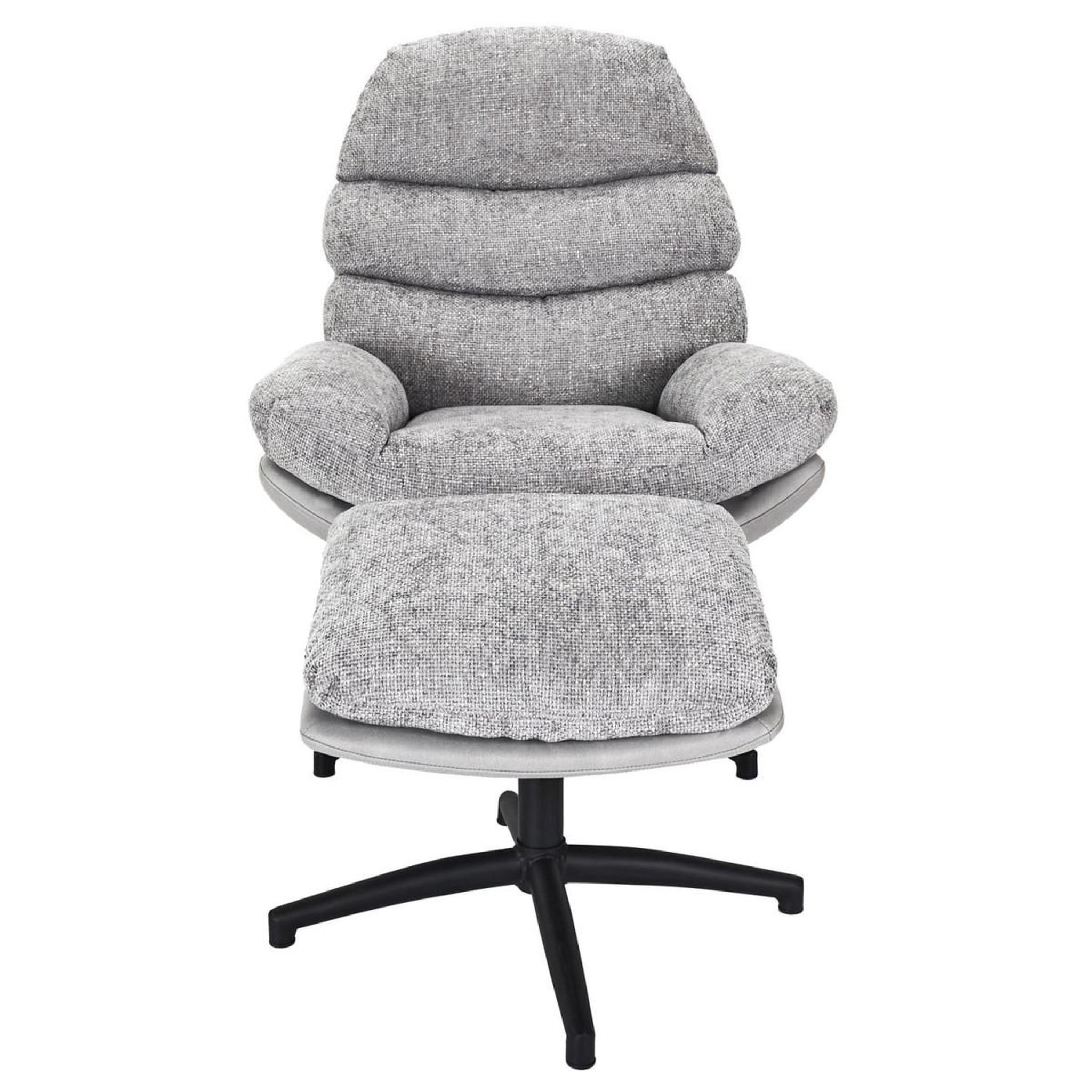 Voir la diapositive 3 : The Home Deco Factory Fauteuil avec pouf  william  99cm gris