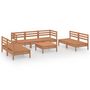 Voir la diapositive 2 : VIDAXL Salon de jardin 8 pcs Marron miel Bois de pin massif