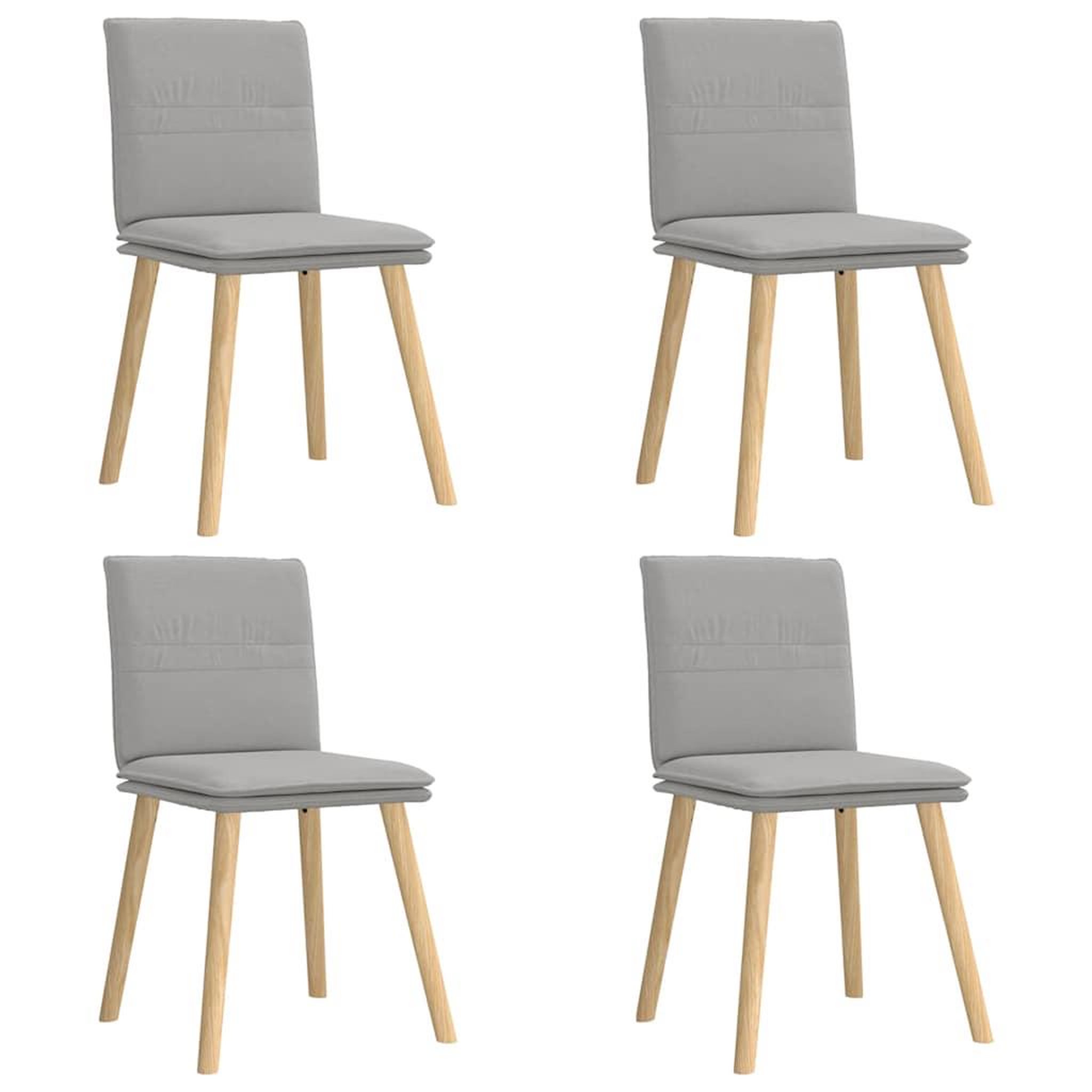 Voir la diapositive 2 : VIDAXL Chaises a manger lot de 4 gris nuage tissu