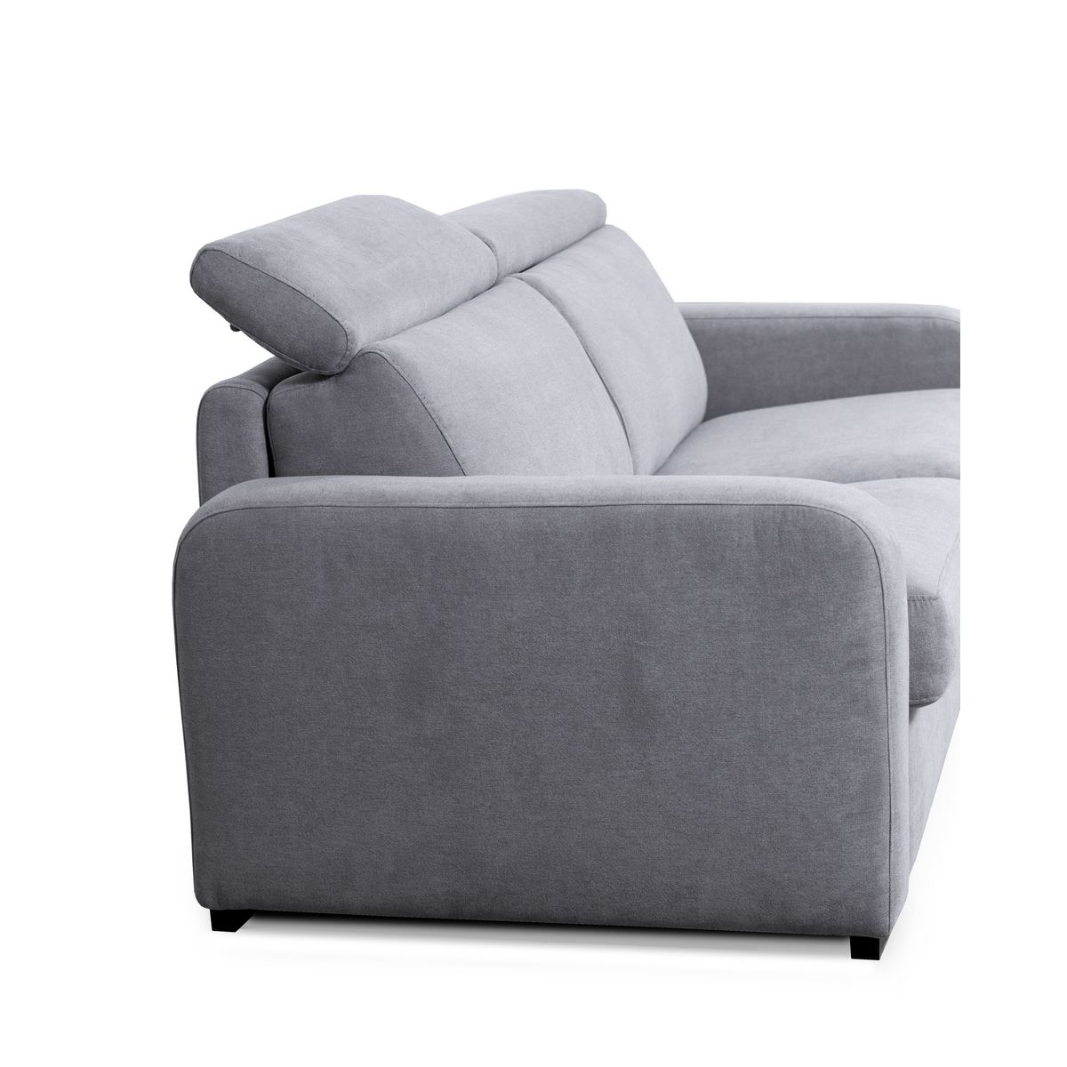 Canapé système couchage rapide 3 places en tissu gris clair CAROLE