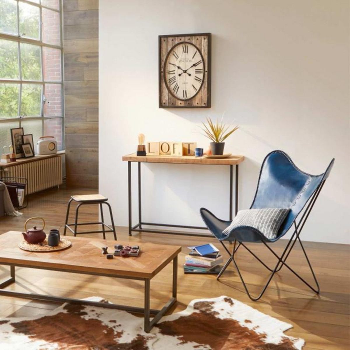 Paris Prix Housse de Chaise en Cuir  Dario  92cm Marron