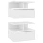 Voir la diapositive 2 : VIDAXL 800406 Tables de chevet flottantes 2 pcs Blanc Bois ingenierie