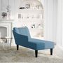 Voir la diapositive 2 : VIDAXL Fauteuil long avec accoudoir droit bleu velours