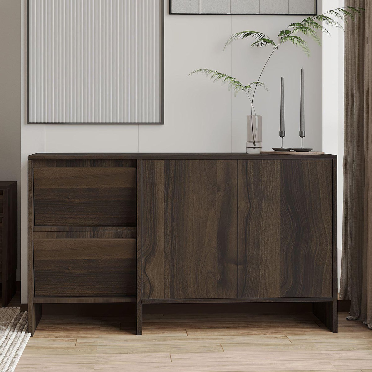 Habitat et Jardin Buffet en bois  Laris 130  - 130 x 44 x 82 cm - Marron