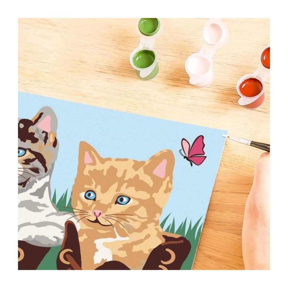 RAVENSBURGER CreArt Kids 18x24cm, Numéro d'Art, Chatons et Chaussures, Kit de peinture par numéros Numéro d'Art, Des 7 ans, 25528, Ravensb