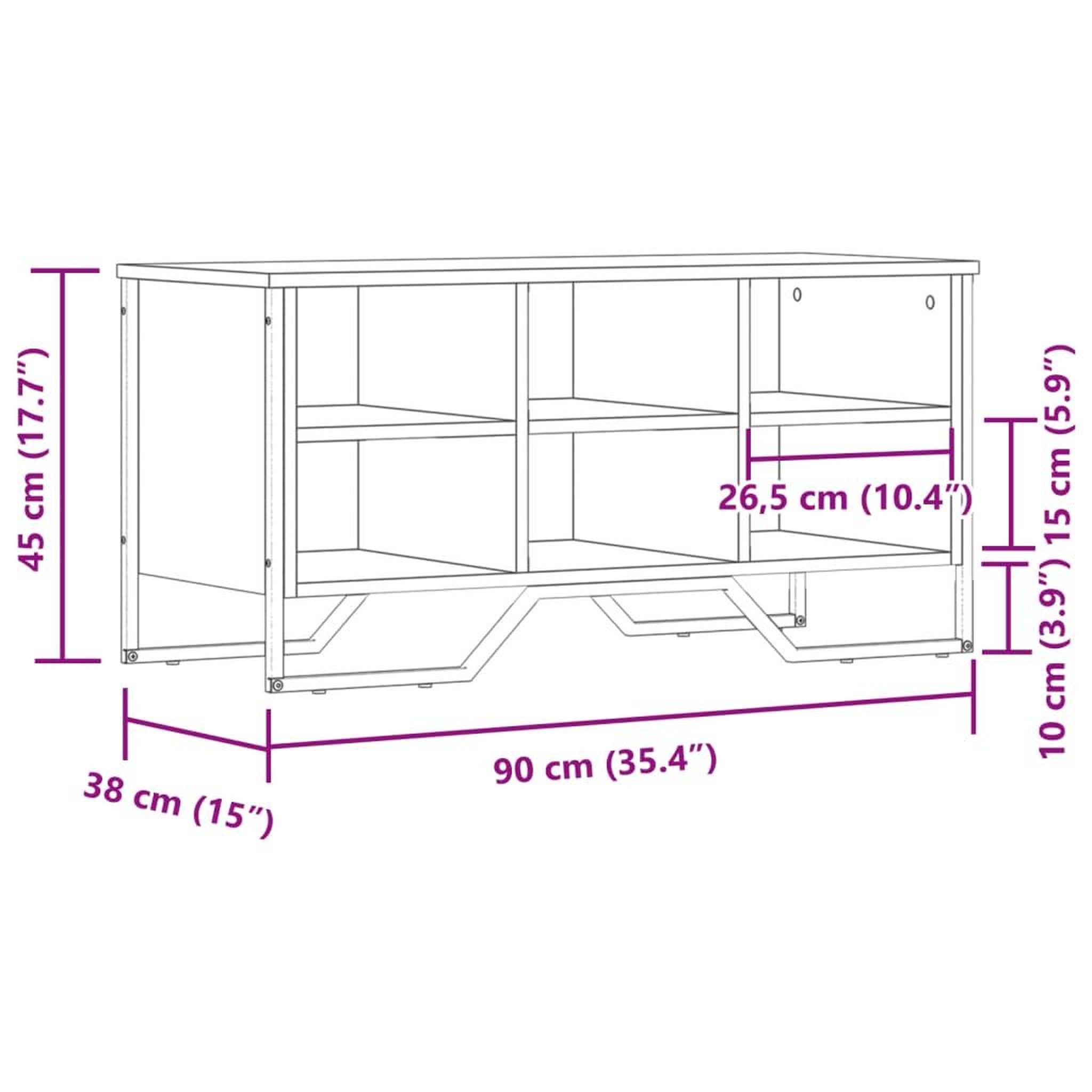 Voir la diapositive 6 : VIDAXL Armoire a chaussures sonoma gris 90x38x45,5cm bois d'ingenierie