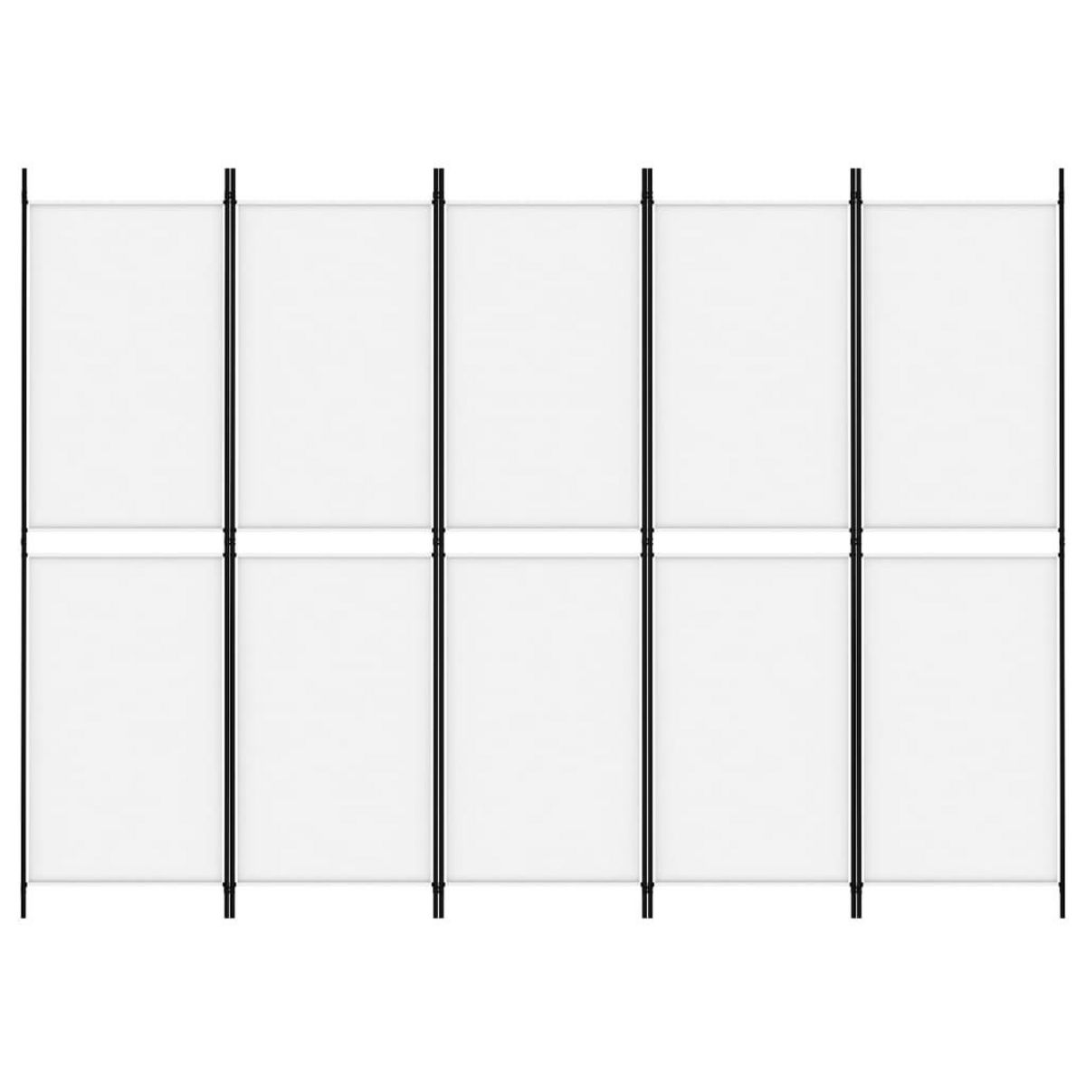 VIDAXL Cloison de separation 5 panneaux Blanc 250x180 cm Tissu