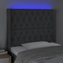 Voir la diapositive 4 : VIDAXL Tete de lit a LED Gris fonce 93x16x118/128 cm Tissu