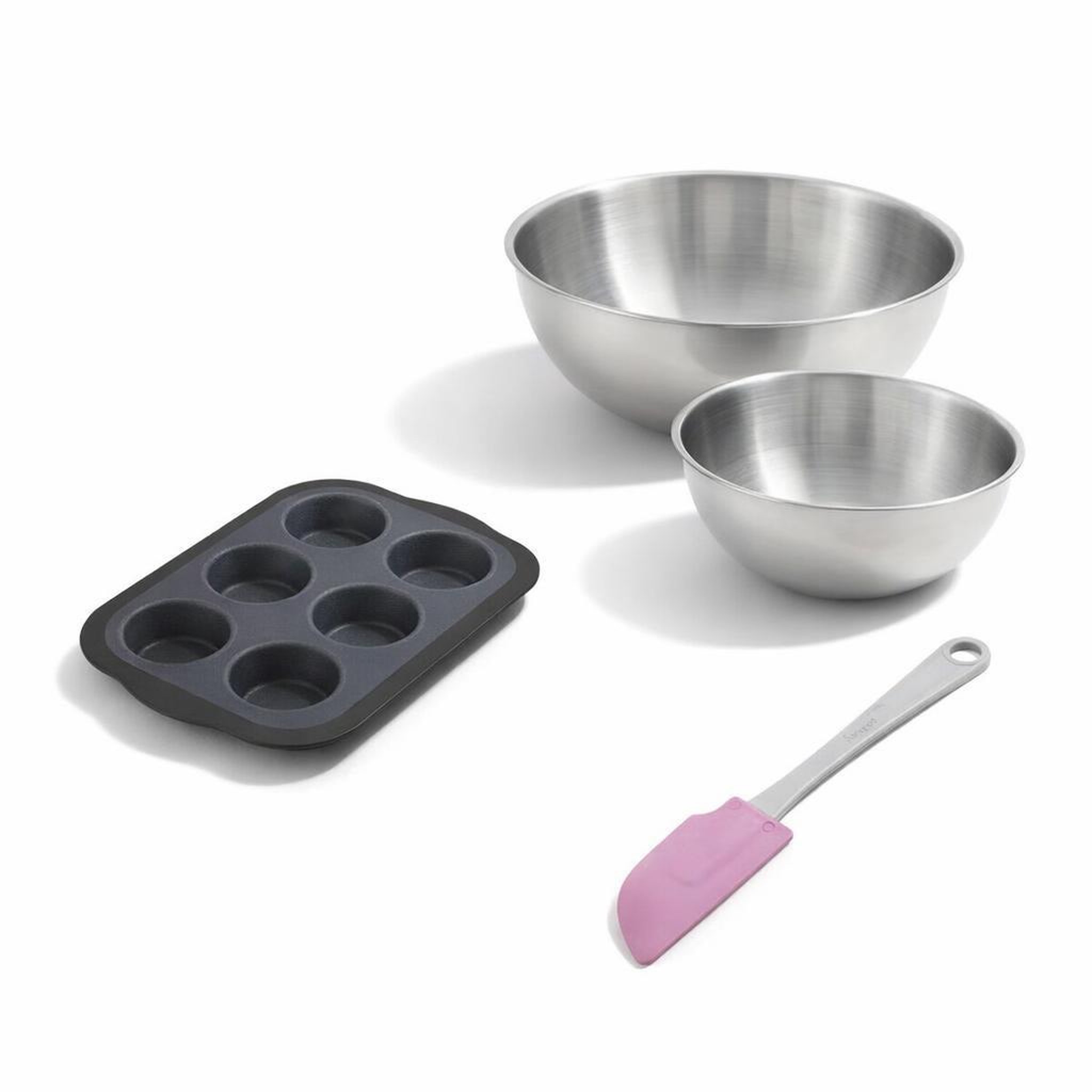 ZENKER Set à pâtisserie 1 moule à muffins en silicone fibre de verre, 2 bols à mixer et 1 spatule zenker silicone
