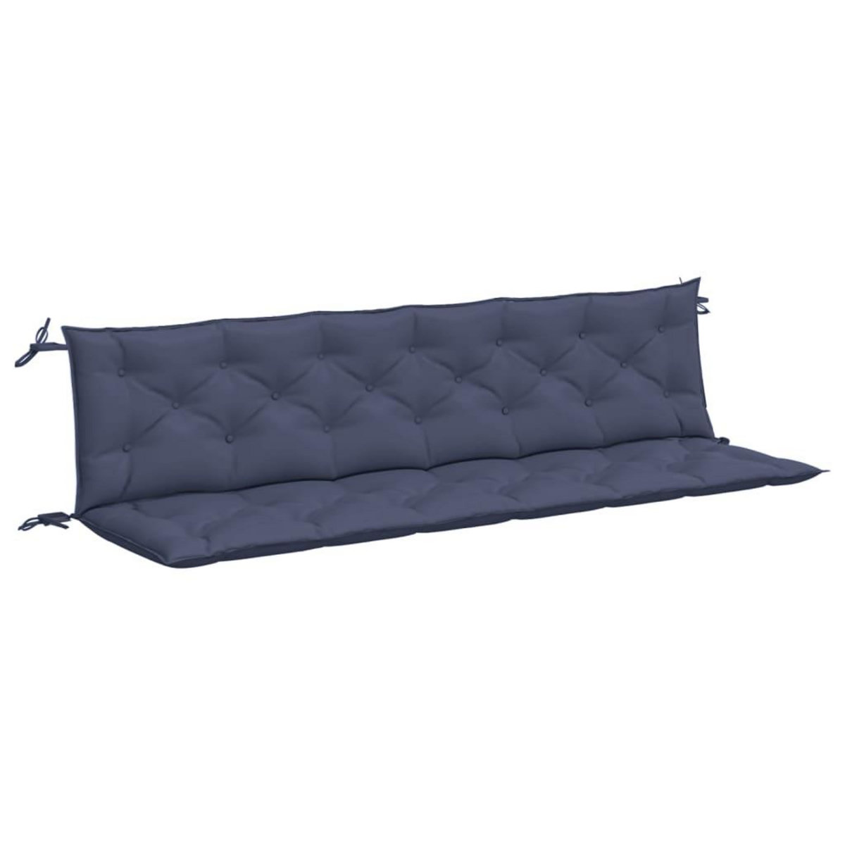 VIDAXL Coussins de banc de jardin lot de 2 bleu marine 200x50x7 cm