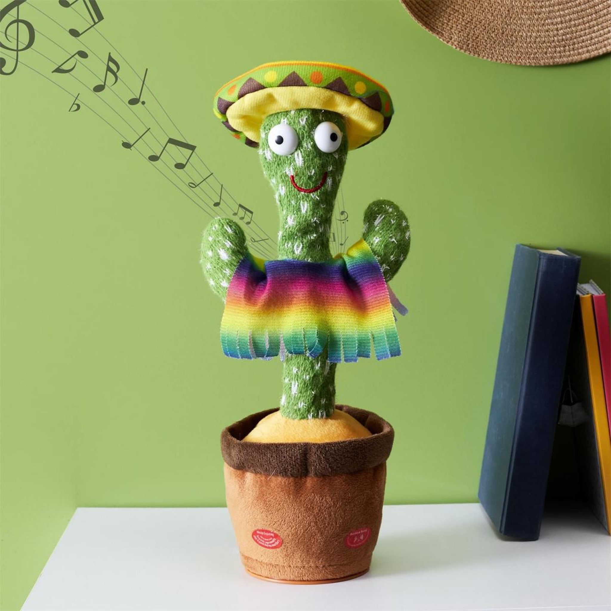 Voir la diapositive 2 : Jeux 2 momes Peluche Déco  Cactus Musical Dansant  31cm Vert