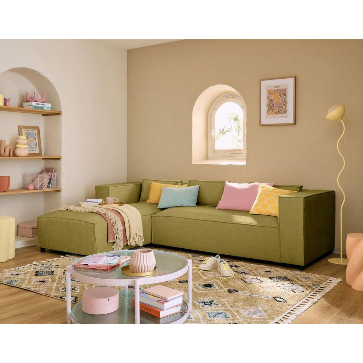 LISA DESIGN Stella - canapé d'angle gauche - 4 places - en tissu texturé