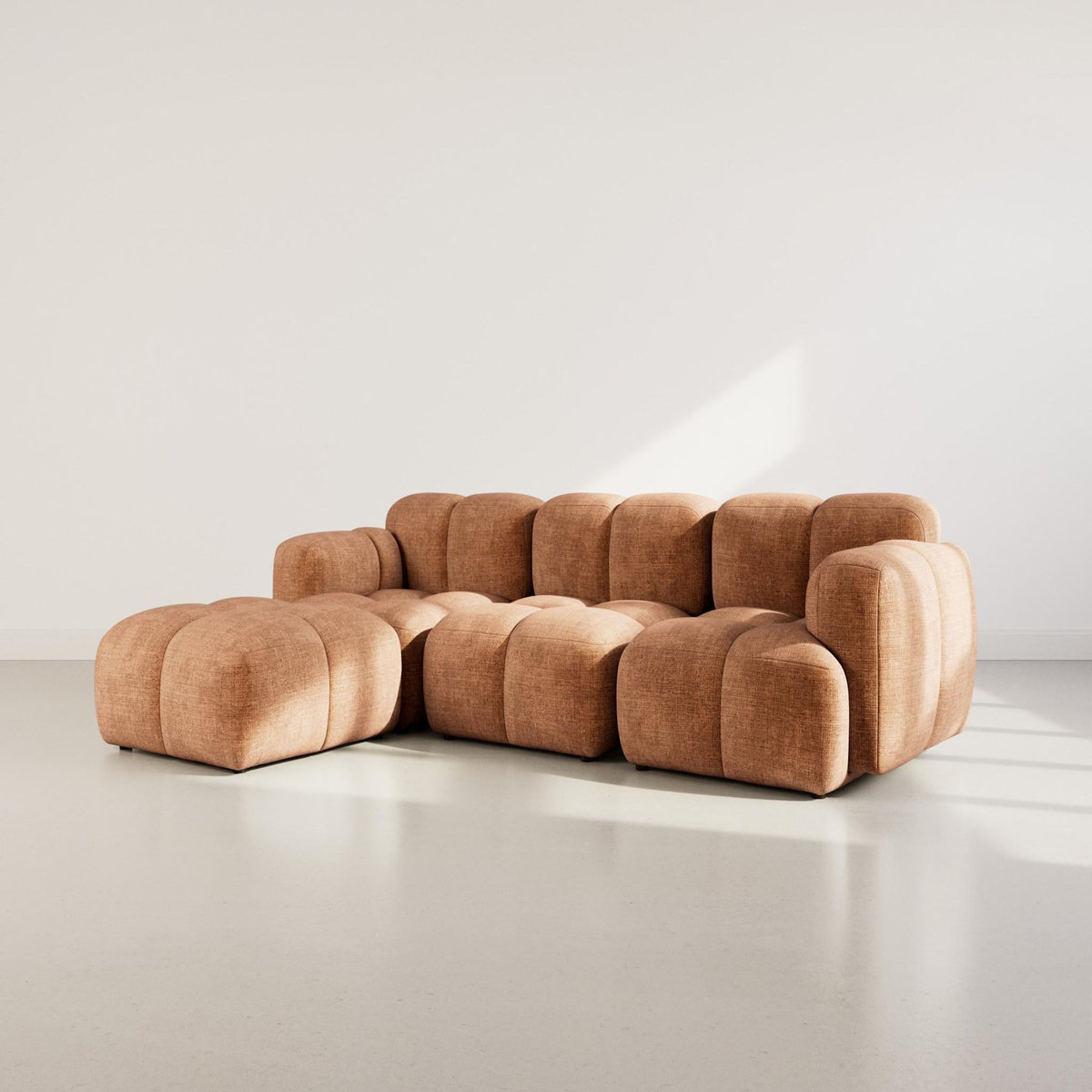 LISA DESIGN Grace - canapé modulable d'angle réversible 4 places en velours texturé