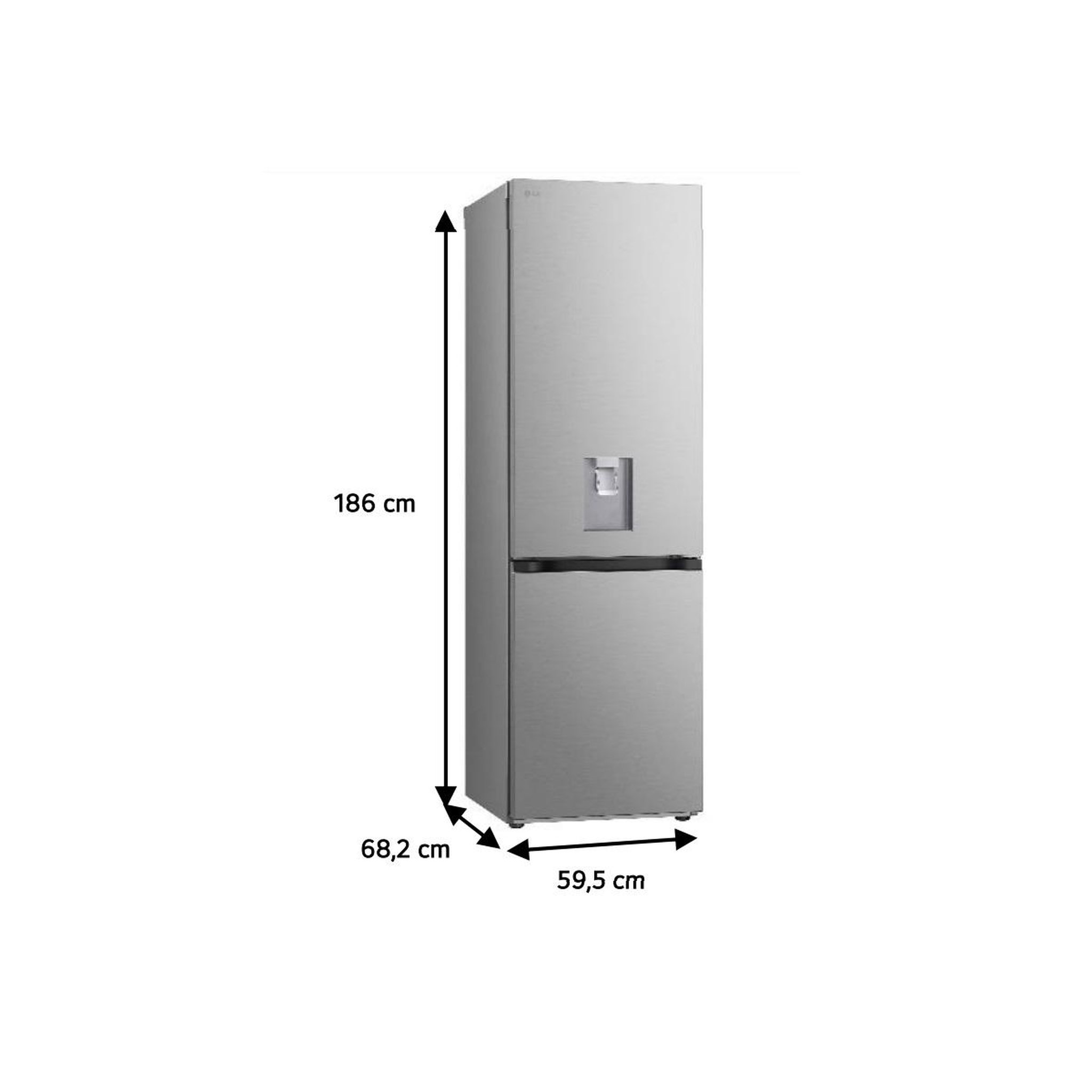 Voir la diapositive 6 : LG Réfrigérateur combiné 60cm 343l nofrost inox - gbf3102dpy