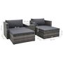 Voir la diapositive 6 : VIDAXL Salon de jardin 5 pcs avec coussins Resine tressee Gris