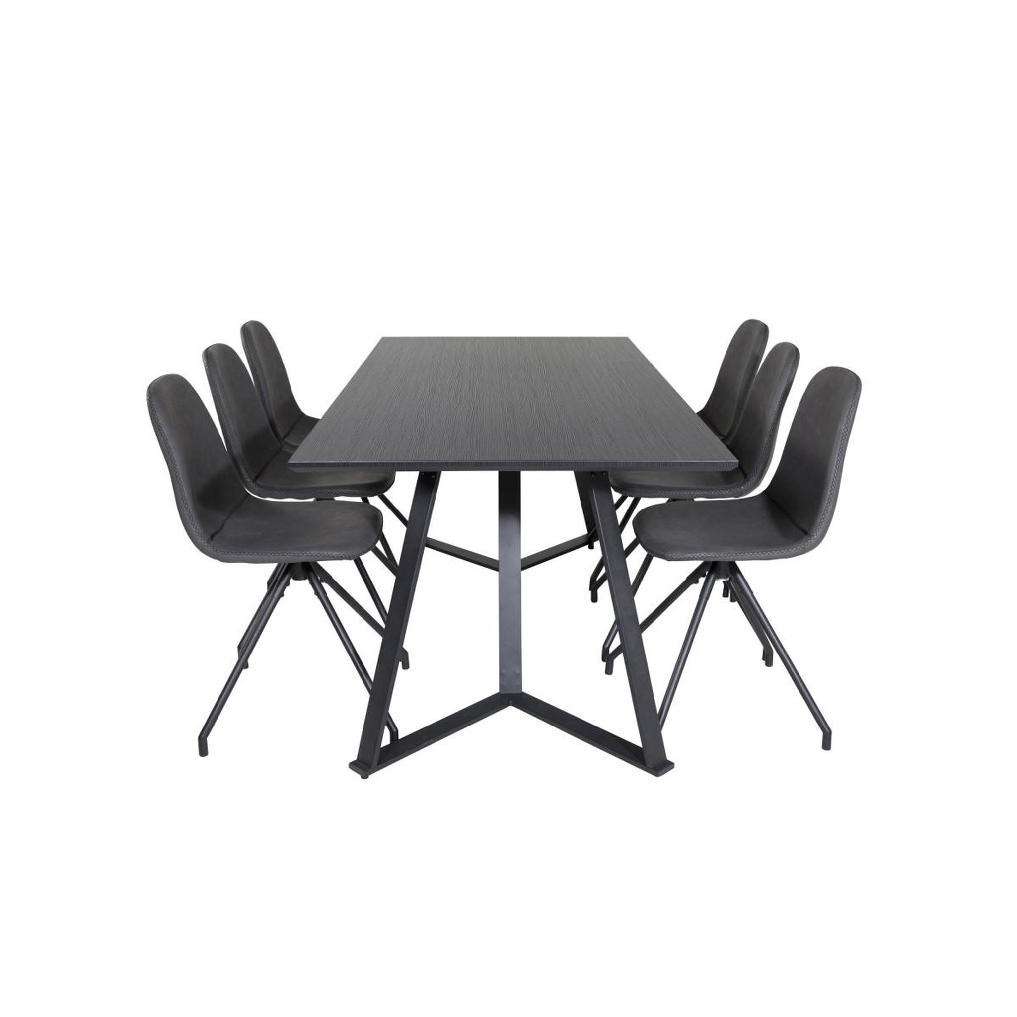 Voir la diapositive 2 : Paris Prix Ensemble table à manger & 6 chaises design  marina & polar  180cm noir