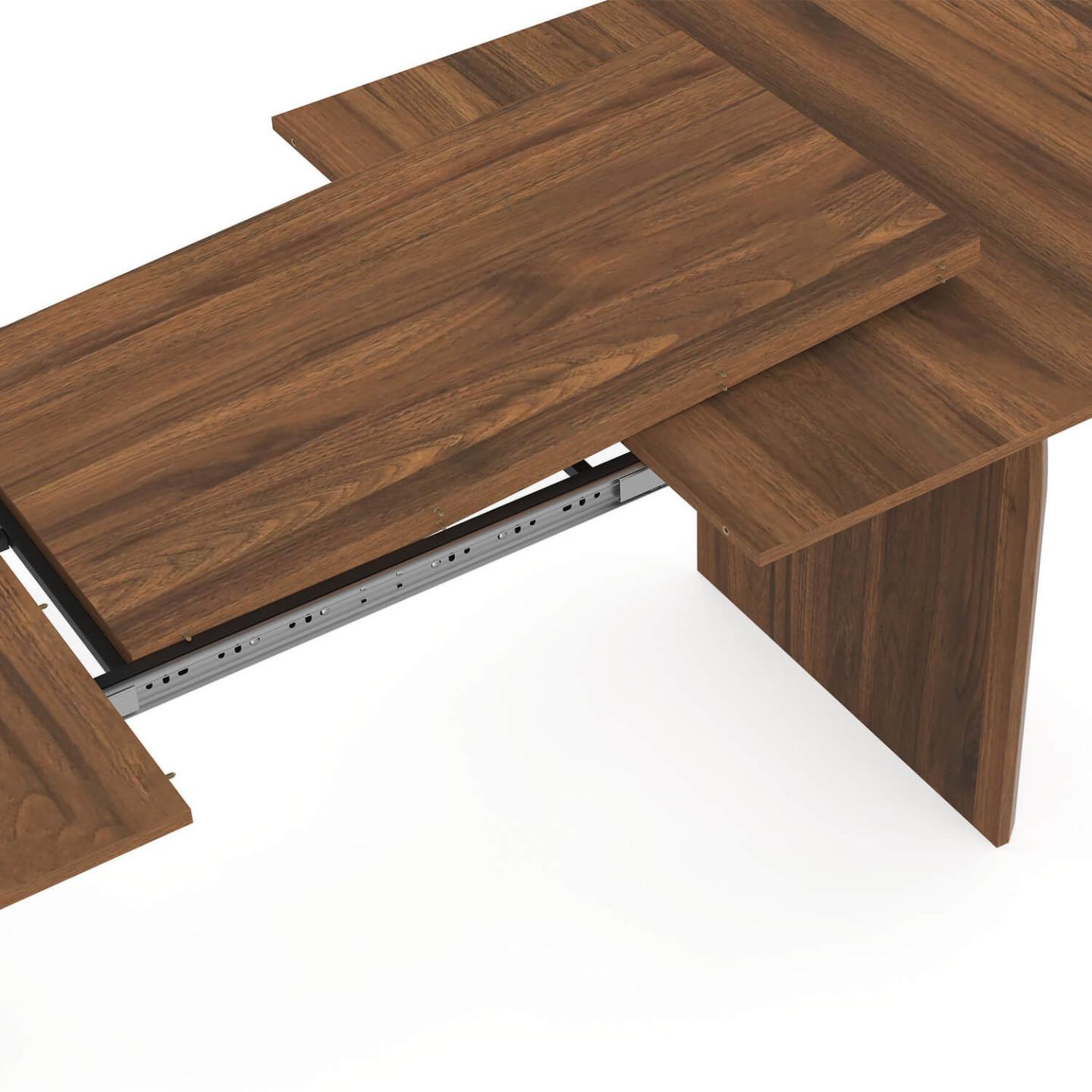 Voir la diapositive 6 : ID MARKET Table à manger extensible japandi ovale edith 6-12 personnes noyer 200-300 cm